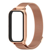 For Xiaomi Smart Band 9 Active / Redmi Band 3 Mijobs Metal Shell Milan Magnetic Watch Band(Rose Gold)