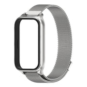 For Xiaomi Smart Band 9 Active / Redmi Band 3 Mijobs Metal Shell Milan Magnetic Watch Band(Silver)