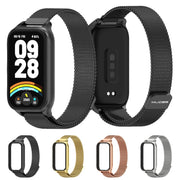 For Xiaomi Smart Band 9 Active / Redmi Band 3 Mijobs Metal Shell Milan Magnetic Watch Band(Silver)