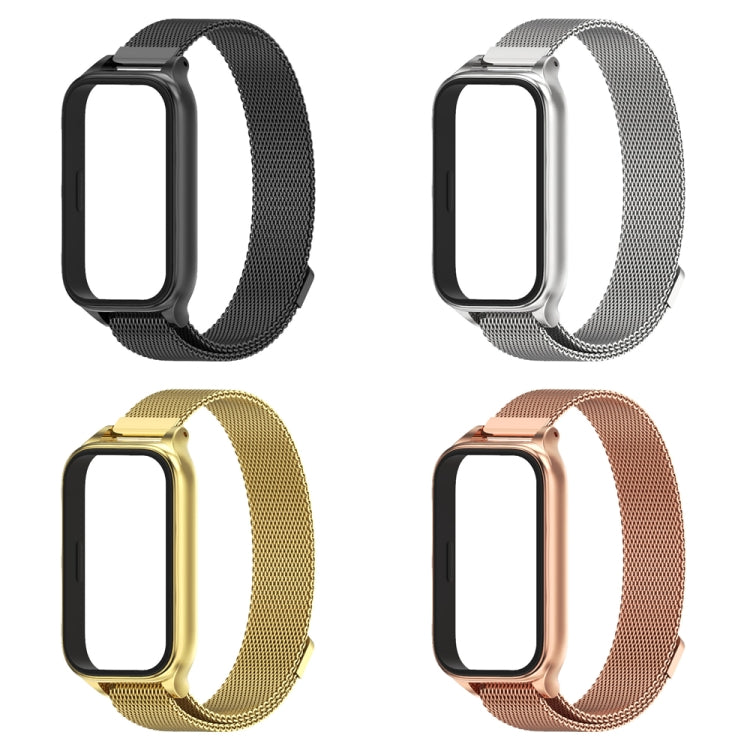 For Xiaomi Smart Band 9 Active / Redmi Band 3 Mijobs Metal Shell Milan Magnetic Watch Band(Silver)