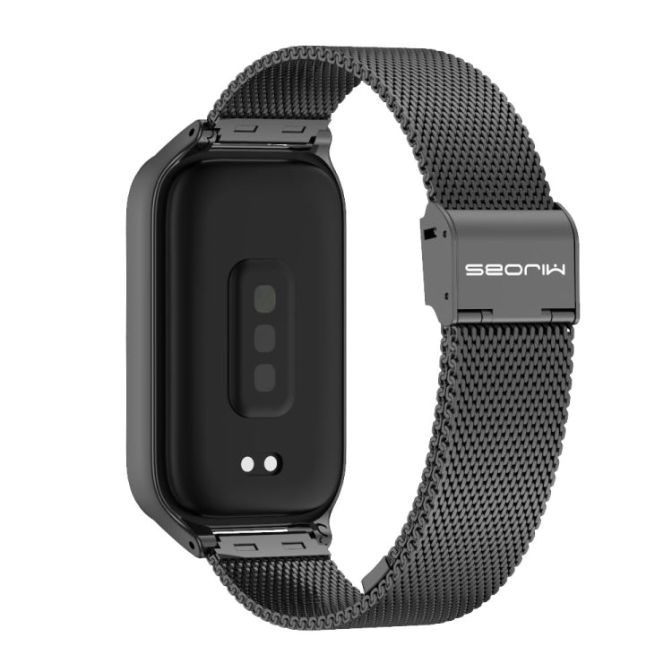 For Xiaomi Smart Band 9 Active / Redmi Band 3 Mijobs Metal Shell Milan Buckle Watch Band(Black) - Watch Bands by MIJOBS | Online Shopping South Africa | PMc TechLife | Buy Now Pay Later Mobicred