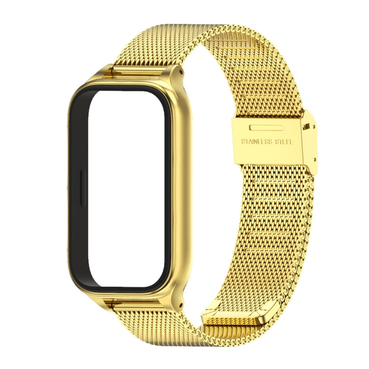 For Xiaomi Smart Band 9 Active / Redmi Band 3 Mijobs Metal Shell Milan Buckle Watch Band(Gold)