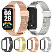 For Xiaomi Smart Band 9 Active / Redmi Band 3 Mijobs Metal Shell Milan Buckle Watch Band(Gold)
