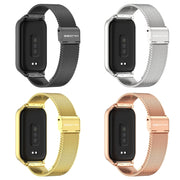 For Xiaomi Smart Band 9 Active / Redmi Band 3 Mijobs Metal Shell Milan Buckle Watch Band(Gold)