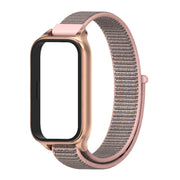 For Xiaomi Smart Band 9 Active / Redmi Band 3 Mijobs Metal Shell Nylon Loop Watch Band(Pink Rose Gold)