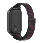 For Xiaomi Smart Band 9 Active / Redmi Band 3 Mijobs Metal Shell Nylon Loop Watch Band(Black Red)