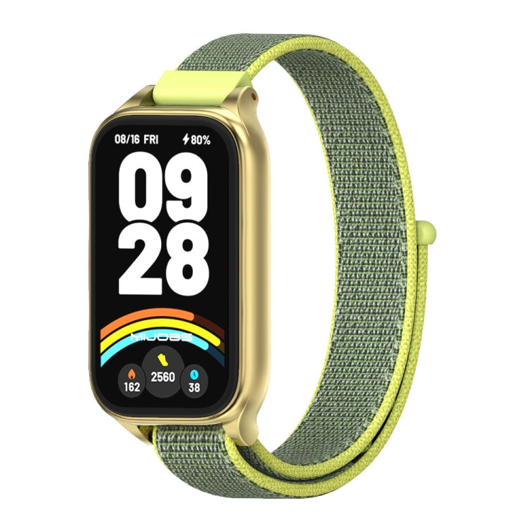 For Xiaomi Smart Band 9 Active / Redmi Band 3 Mijobs Metal Shell Nylon Loop Watch Band(Bright Yellow Gold) - Watch Bands by MIJOBS | Online Shopping South Africa | PMc TechLife | Buy Now Pay Later Mobicred