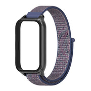 For Xiaomi Smart Band 9 Active / Redmi Band 3 Mijobs Metal Shell Nylon Loop Watch Band(Midnight Blue Black)