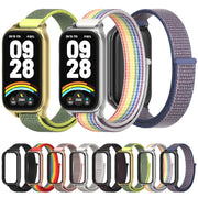 For Xiaomi Smart Band 9 Active / Redmi Band 3 Mijobs Metal Shell Nylon Loop Watch Band(Bright Yellow Gold)
