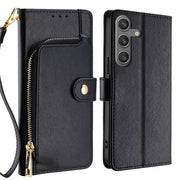For Samsung Galaxy S25+ 5G Zipper Bag Leather Phone Case(Black)