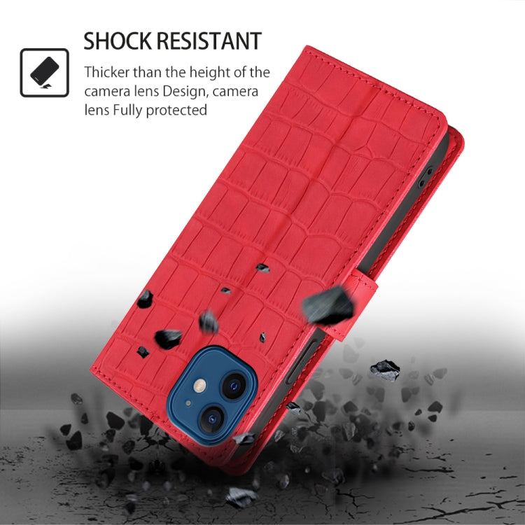 For Samsung Galaxy S25 Ultra 5G Skin Feel Crocodile Magnetic Clasp Leather Phone Case(Red) - Galaxy S25 Ultra 5G Cases by PMC Jewellery | Online Shopping South Africa | PMC Jewellery | Buy Now Pay Later Mobicred