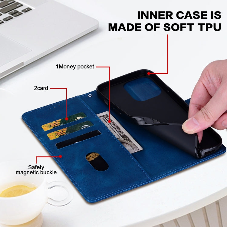 For Samsung Galaxy S25 Ultra 5G Lace Floral Embossed Magnetic Buckle PU Phone Case With Wrist Strap(Blue) - Galaxy S25 Ultra 5G Cases by PMC Jewellery | Online Shopping South Africa | PMC Jewellery | Buy Now Pay Later Mobicred