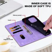 For Samsung Galaxy S25+ 5G Lace Floral Embossed Magnetic Buckle PU Phone Case With Wrist Strap(Purple)
