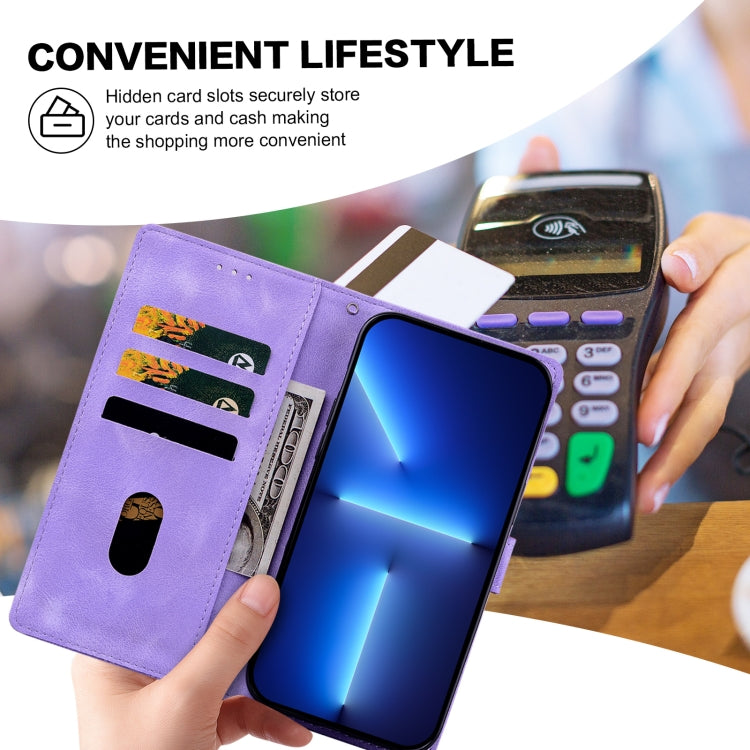 For Samsung Galaxy S25 5G Lace Floral Embossed Magnetic Buckle PU Phone Case With Wrist Strap(Purple) - Galaxy S25 5G Cases by PMC Jewellery | Online Shopping South Africa | PMC Jewellery | Buy Now Pay Later Mobicred