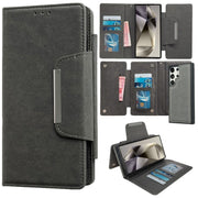 For Samsung Galaxy S25 Ultra 5G Multifunctional 7-Card Wallet Leather Phone Case(Grey)