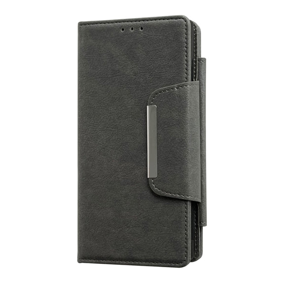 For Samsung Galaxy S25 Ultra 5G Multifunctional 7-Card Wallet Leather Phone Case(Grey)