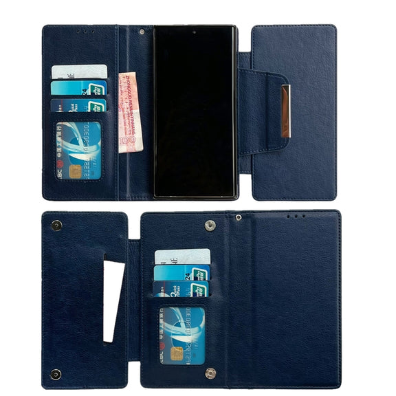 For Samsung Galaxy S25+ 5G Multifunctional 7-Card Wallet Leather Phone Case(Royal Blue)