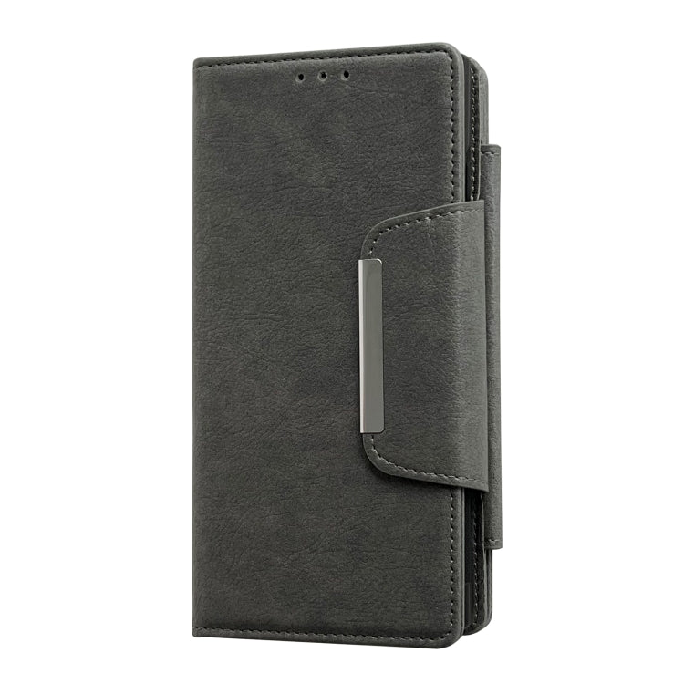 For Samsung Galaxy S25 5G Multifunctional 7-Card Wallet Leather Phone Case(Grey)