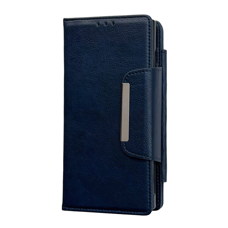 For Samsung Galaxy S25 5G Multifunctional 7-Card Wallet Leather Phone Case(Royal Blue)