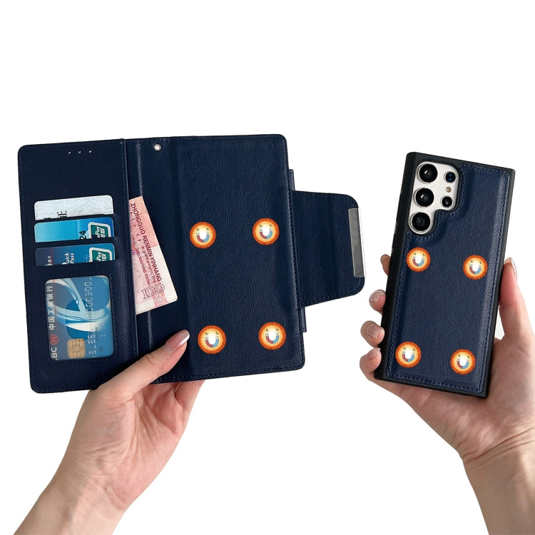 For Samsung Galaxy S25 5G Multifunctional 7-Card Wallet Leather Phone Case(Royal Blue)