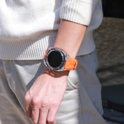 For Samsung Galaxy Watch Ultra 47mm Modified PC Hybrid TPU Watch Case Band(Orange Transparent)