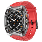 For Samsung Galaxy Watch Ultra 47mm Modified PC Hybrid TPU Watch Case Band(Red Clear Black)