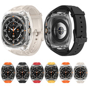 For Samsung Galaxy Watch Ultra 47mm / Ultra 2025 Modified PC Hybrid TPU Watch Case Band(Orange Clear Black)
