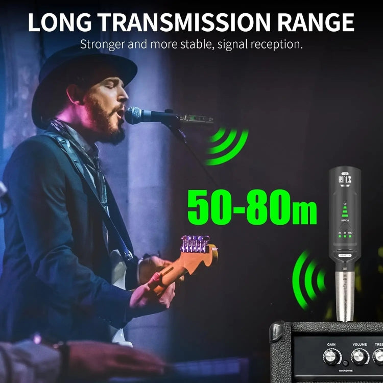 XTUGA SF-1 Wireless XLR Transmitter & Receiver UHF Wireless Adapter for Wired Mic / Guitar(Black) - Microphone by XTUGA | Online Shopping South Africa | PMC TechLife | Buy Now Pay Later Mobicred