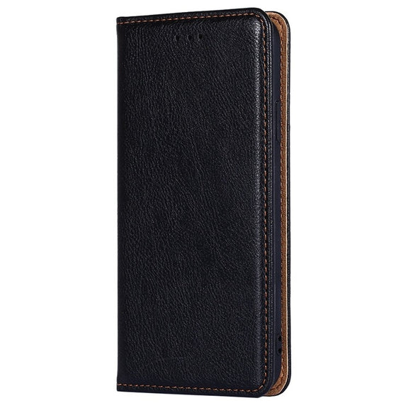 For Samsung Galaxy S25 5G Gloss Oil Solid Color Magnetic Leather Phone Case(Black)