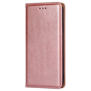 For Samsung Galaxy S25+ 5G Gloss Oil Solid Color Magnetic Leather Phone Case(Rose Gold)