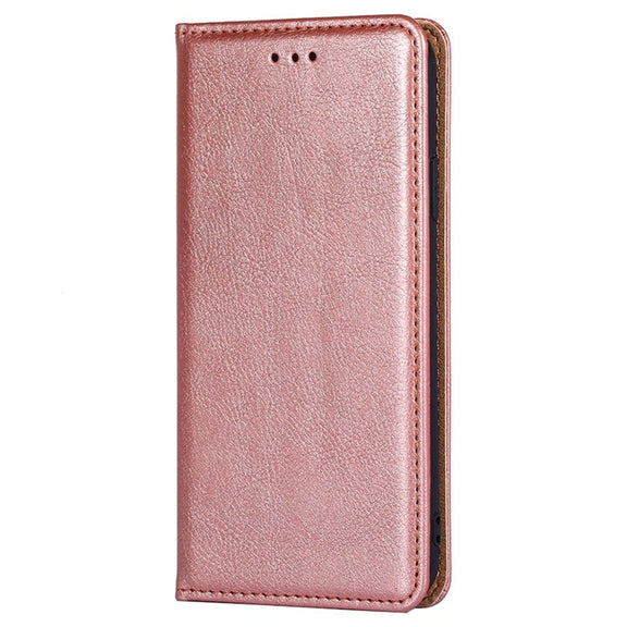 For Samsung Galaxy S25+ 5G Gloss Oil Solid Color Magnetic Leather Phone Case(Rose Gold)