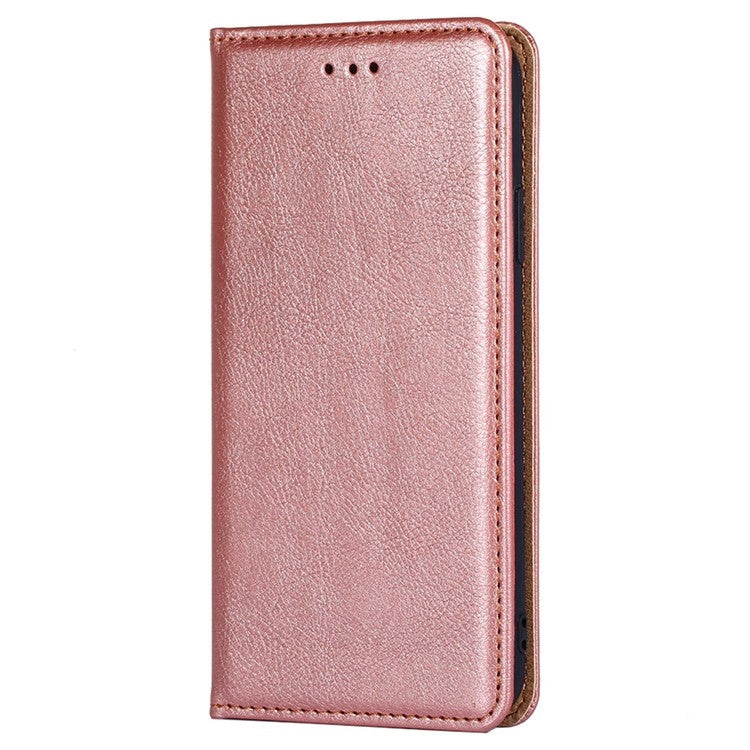 For Samsung Galaxy S25+ 5G Gloss Oil Solid Color Magnetic Leather Phone Case(Rose Gold)