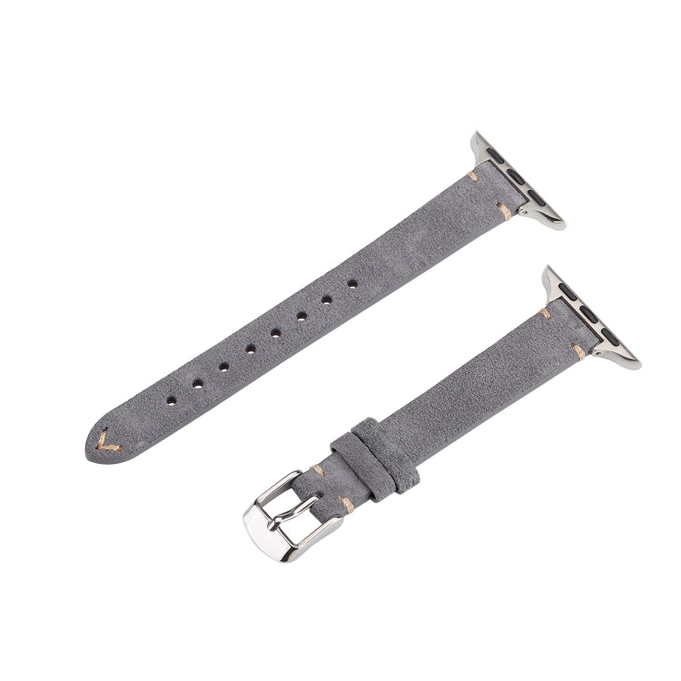 For Apple Watch 46mm / 49mm / 45mm / 44mm Matte Genuine Leather Watch Band(Grey) - free shipping - PMc TechLife - Order now!