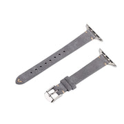 For Apple Watch 42mm / 41mm / 40mm / 38mm Matte Genuine Leather Watch Band(Grey)