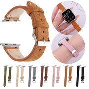For Apple Watch 46mm / 49mm / 45mm / 44mm Matte Genuine Leather Watch Band(Khaki)