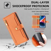 For Samsung Galaxy S25 Ultra 5G Sheep Texture Cross-body Zipper Wallet Leather Phone Case(Orange)