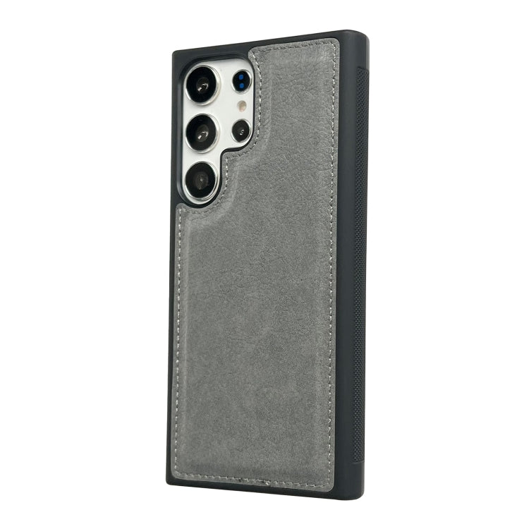 For Samsung Galaxy S25 Ultra 5G Cowhide Texture Back Cover Phone Case(Grey)