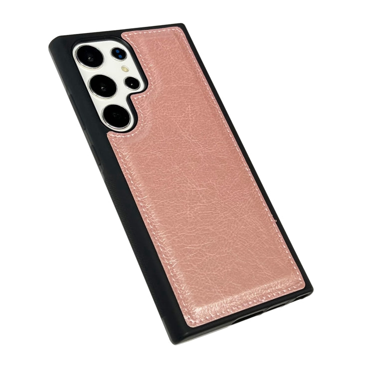 For Samsung Galaxy S25 Ultra 5G Cowhide Texture Back Cover Phone Case(Rose Gold) - Galaxy S25 Ultra 5G Cases by PMC Jewellery | Online Shopping South Africa | PMC Jewellery | Buy Now Pay Later Mobicred