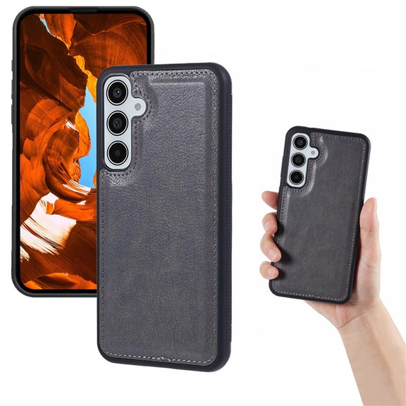 For Samsung Galaxy S25+ 5G Cowhide Texture Back Cover Phone Case(Grey)