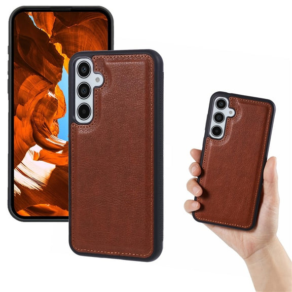 For Samsung Galaxy S25+ 5G Cowhide Texture Back Cover Phone Case(Brown)