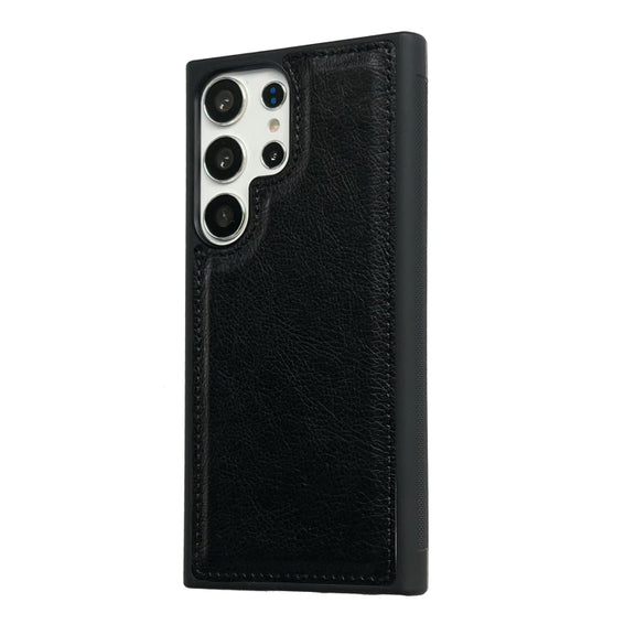 For Samsung Galaxy S25 5G Cowhide Texture Back Cover Phone Case(Black)