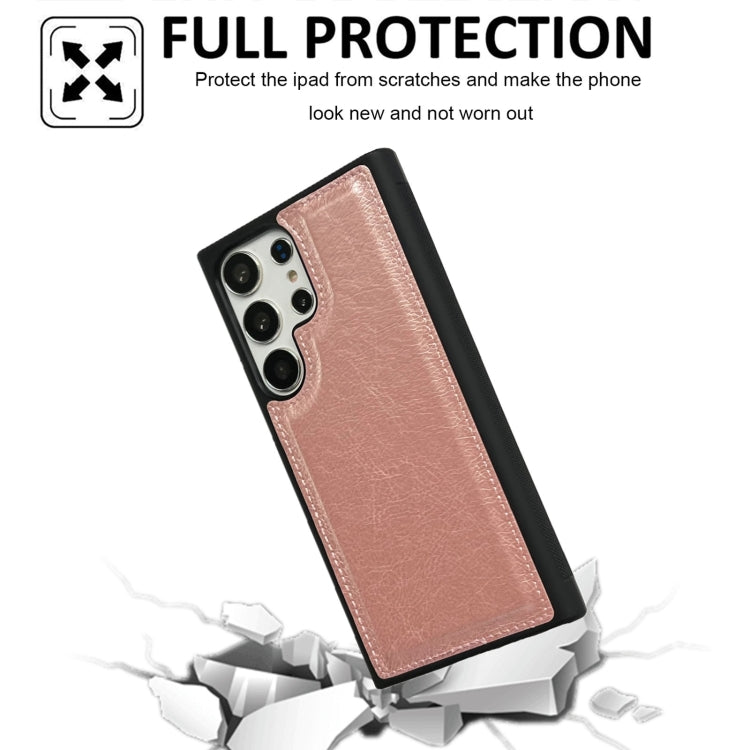 For Samsung Galaxy S25 5G Cowhide Texture Back Cover Phone Case(Rose Gold) - Galaxy S25 5G Cases by PMC Jewellery | Online Shopping South Africa | PMC Jewellery | Buy Now Pay Later Mobicred