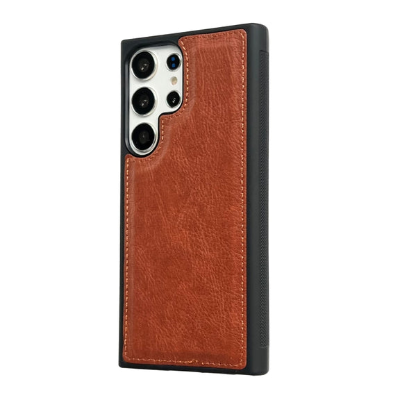 For Samsung Galaxy S25 5G Cowhide Texture Back Cover Phone Case(Brown)