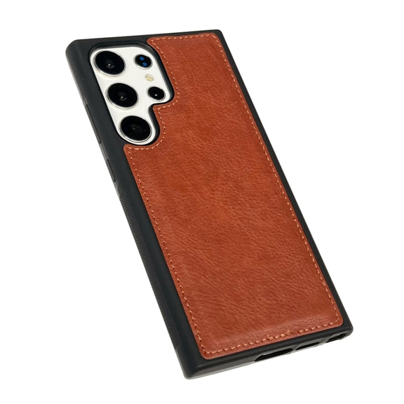For Samsung Galaxy S25 5G Cowhide Texture Back Cover Phone Case(Brown)