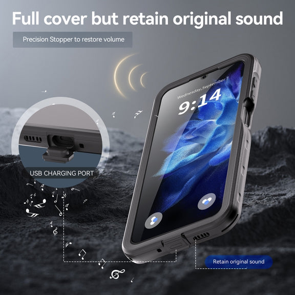 For Samsung Galaxy A16 5G / 4G RedPepper IP68 Water-resistant PC Hybrid TPU Phone Case(Black)