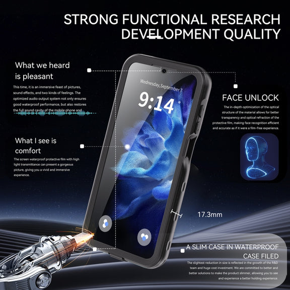 For Samsung Galaxy A16 5G / 4G RedPepper IP68 Water-resistant PC Hybrid TPU Phone Case(Black)