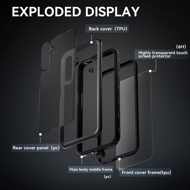 For Samsung Galaxy A16 5G / 4G RedPepper IP68 Waterproof PC Hybrid TPU Phone Case(Black) - Galaxy Phone Cases by RedPepper | Online Shopping South Africa | PMc TechLife | Buy Now Pay Later Mobicred