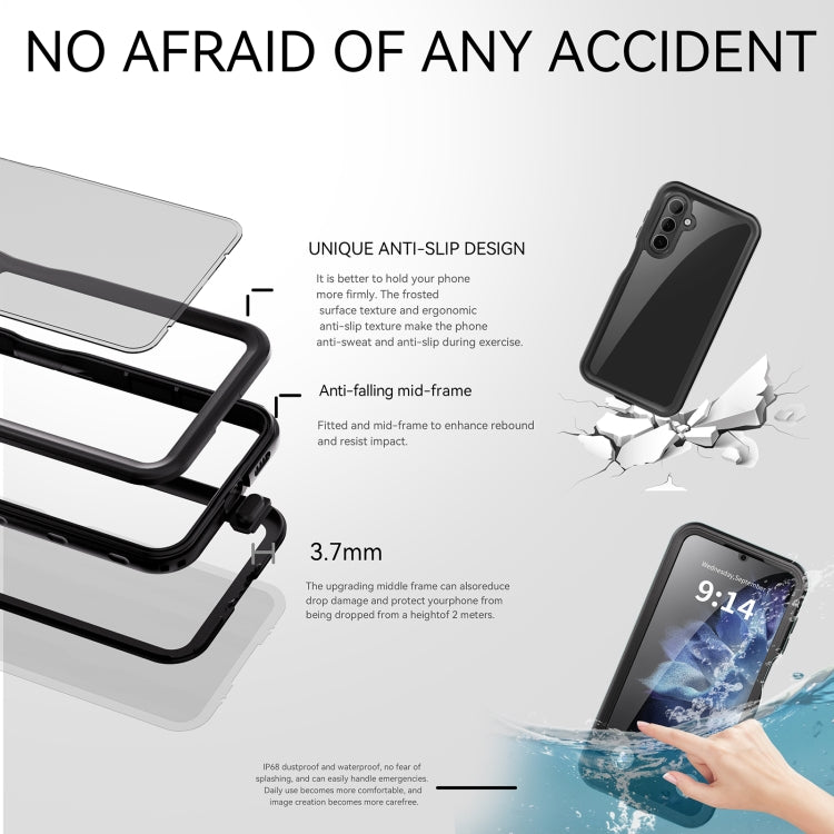 For Samsung Galaxy A16 5G / 4G RedPepper IP68 Water-resistant PC Hybrid TPU Phone Case(Black)