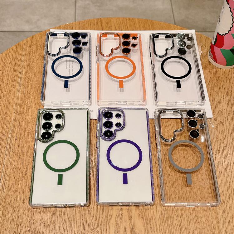 For Samsung Galaxy S25 Ultra 5G Transparent MagSafe Phone Case with Lens Film(Grey) - free shipping - PMC Jewellery - Order now!