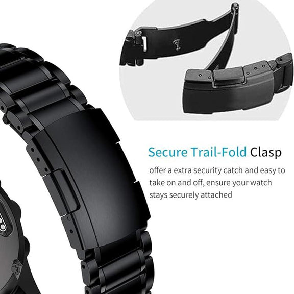 For Garmin 26mm Five-beads Titanium Alloy Push Buckle Metal Quick Release Watch Band(Grey)